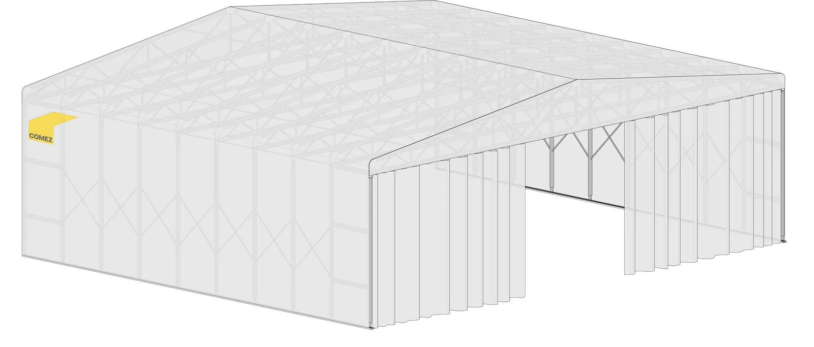 Render del tunnel mobile indipendente COMEZ Serie TMD